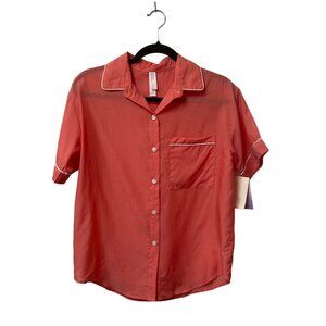 STARS ABOVE PAJAMA SHIRT SHORT SLEEVE LIGHTWEIGHT COLLARED CORAL WOMENS XXL